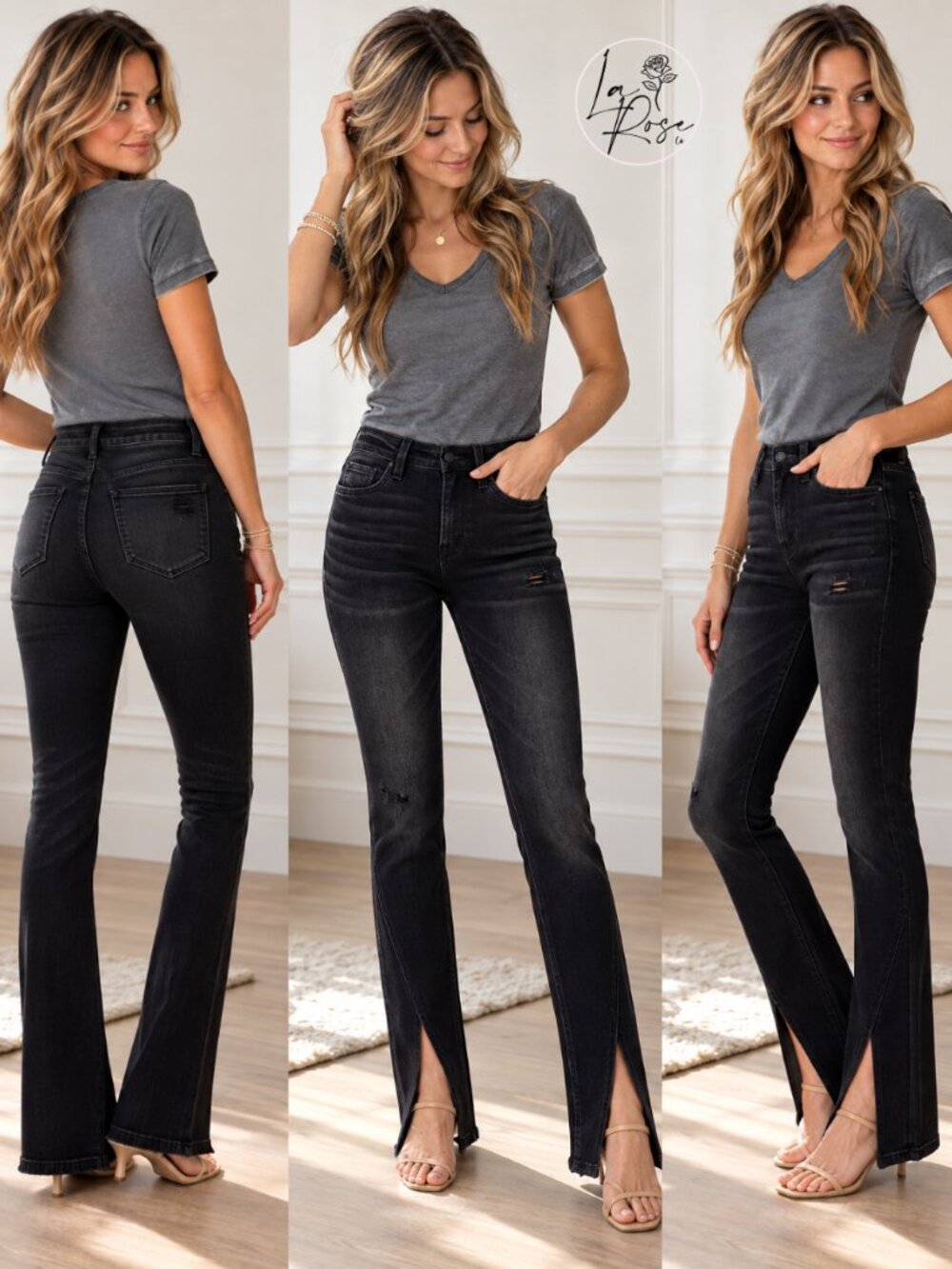 Gianna High Rise Slim with Slanted Slit